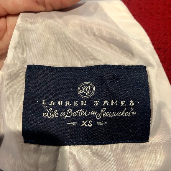 Lauren James Red Seersucker Dress - Size: XSmall - Picture 5 of 6